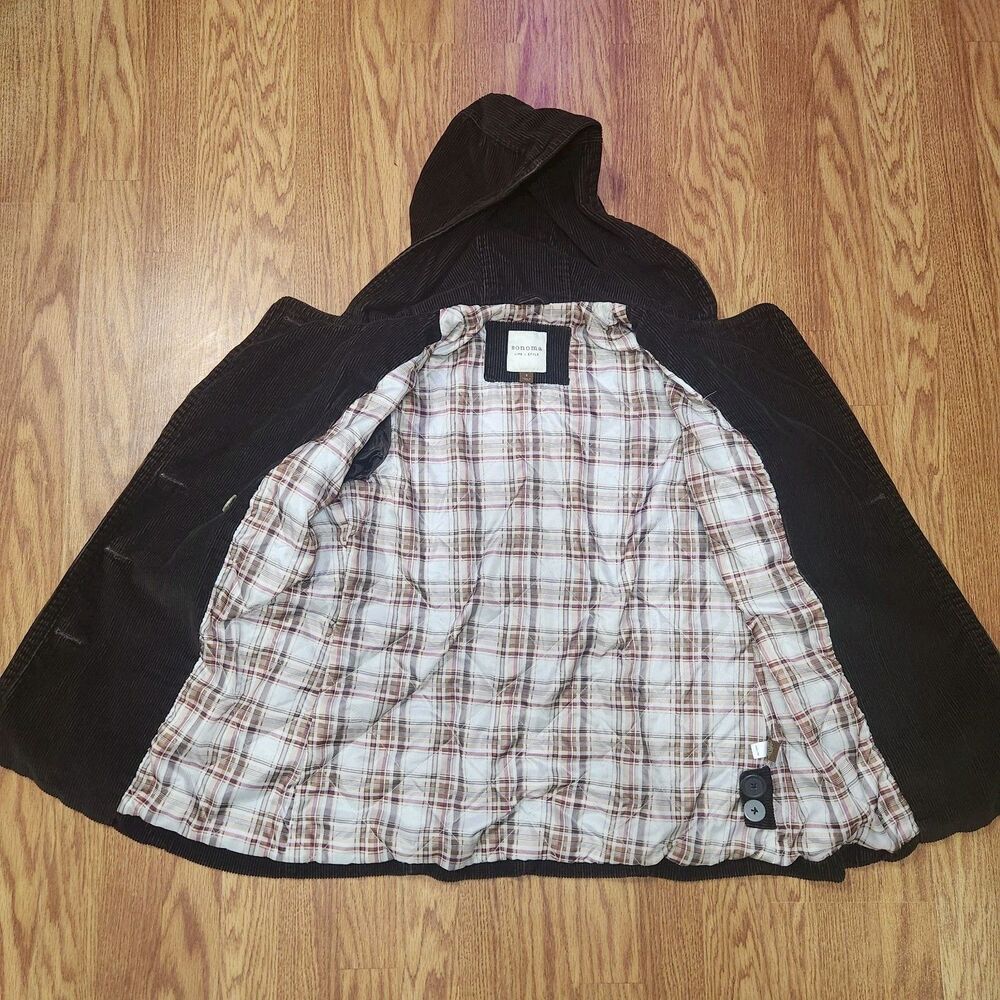 Sonoma Life+Style Corduroy Blazer Jacket Womens Size S Dark Brown Cotton Pockets - Picture 11 of 14